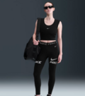 Nike Pro Womens Mid-Rise 7/8 Mesh-Panel Graphic Leggings