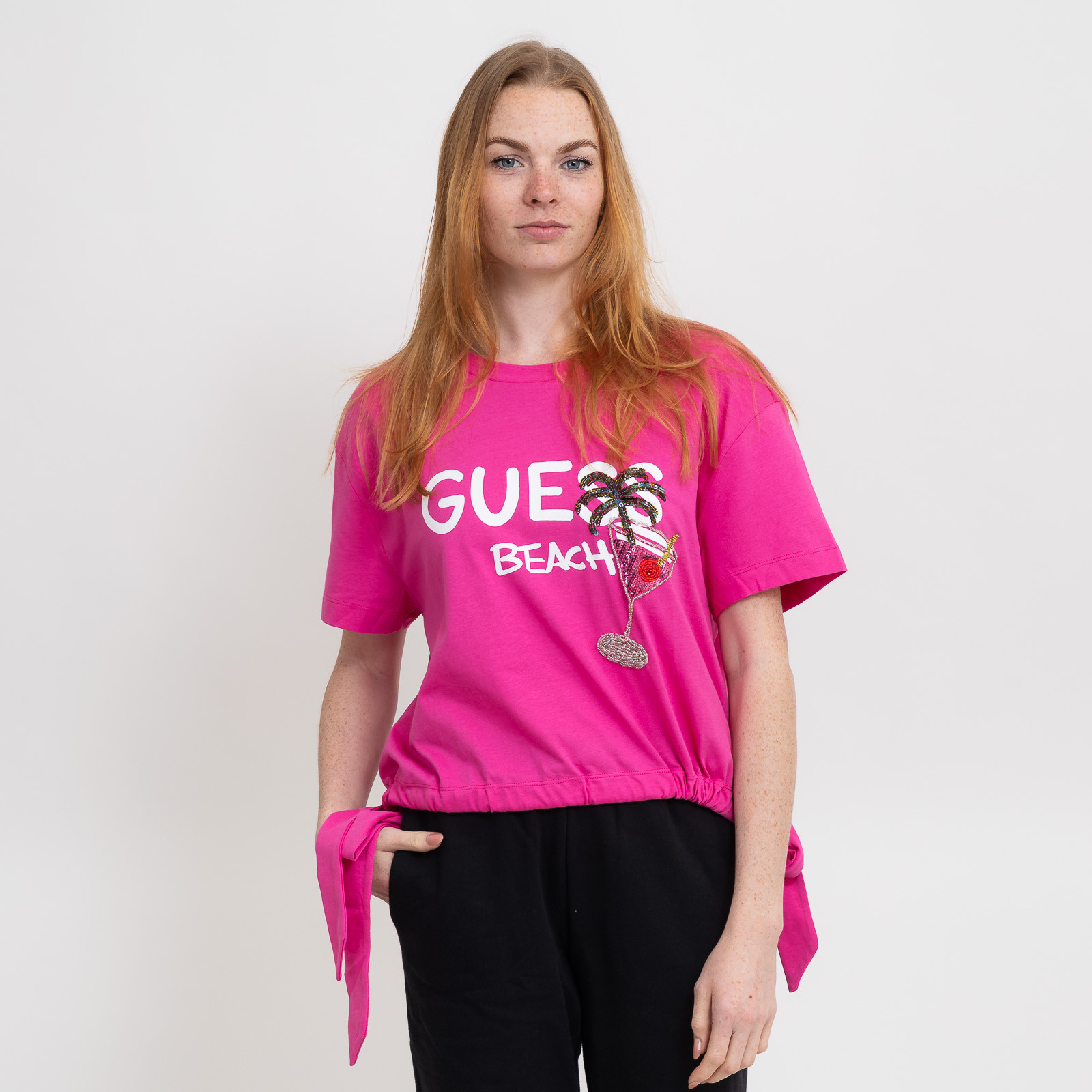 Guess ss nodo crop tee xs.
