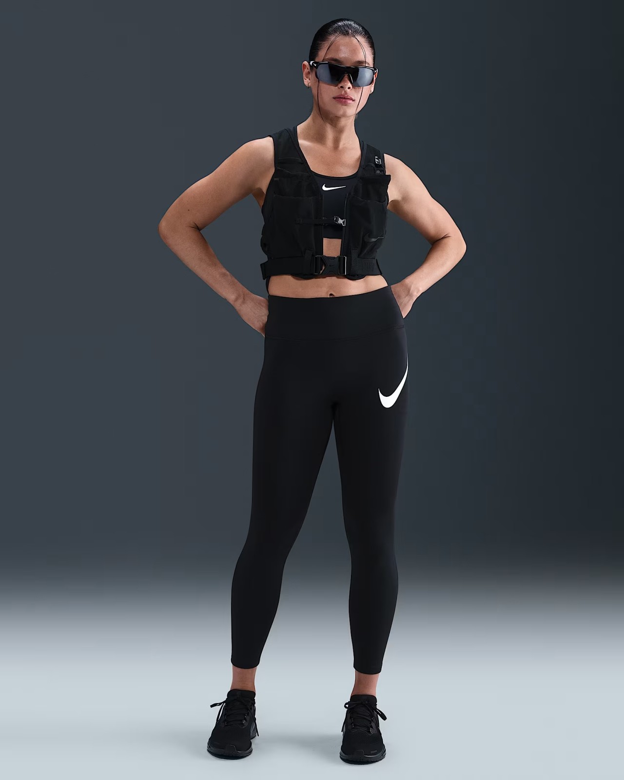 Nike Tempo Swoosh Run Womens High-Waisted 7/8 Running Leggings L.