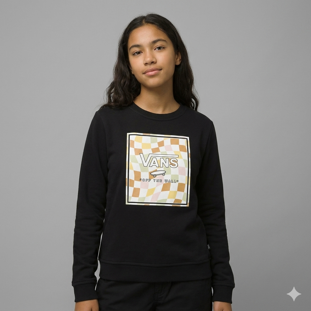 E-shop Vans WAVY CHECK BOX LOGO CREW