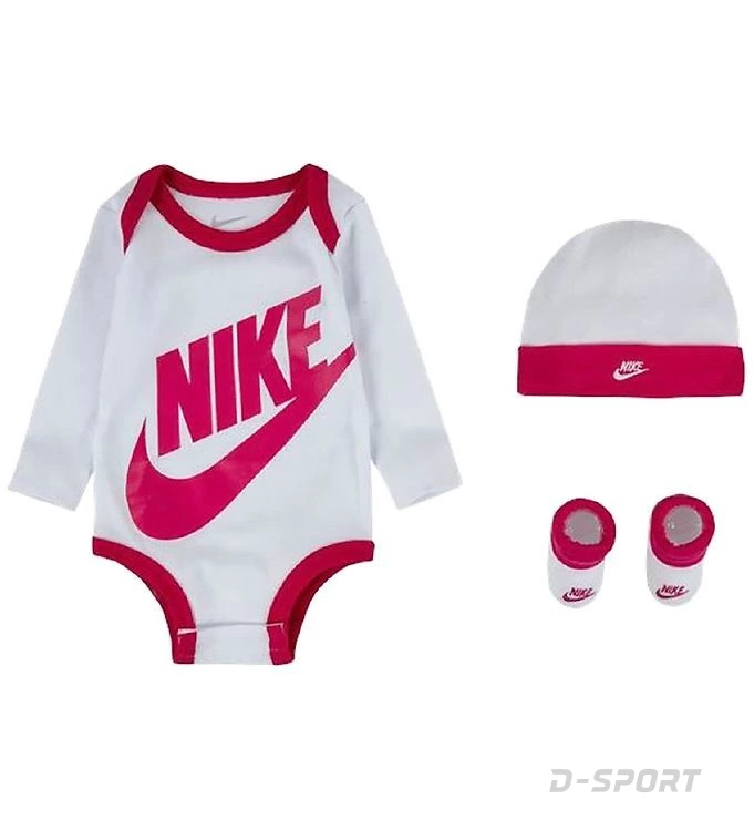 NIKE FUTURA LOGO LS HAT / BODYSUIT / BOOTIE 3PC