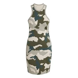 adidas Essentials 3-Stripes Camo Print Racer Back Tank Dress